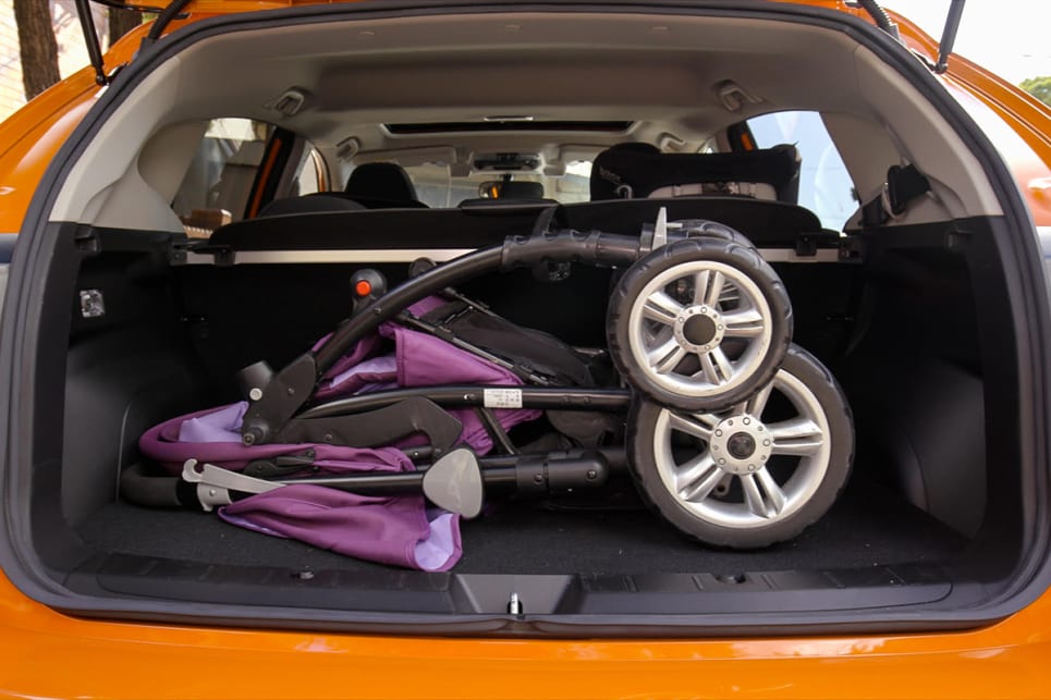  It fits the very bulky CarsGuide pram with room to spare.