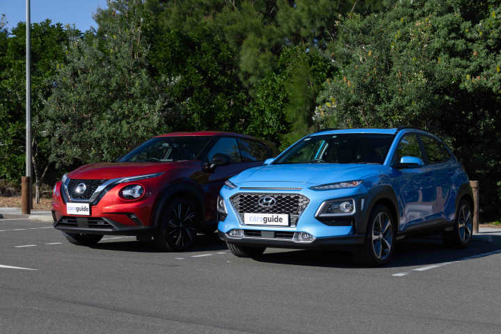 Hyundai Kona vs Nissan Juke: 2WD Small SUV Comparison Review | CarsGuide