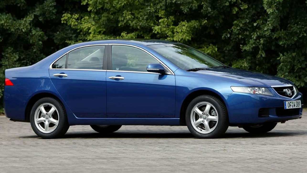 The rounded Accord is available with either a V6 engine or a four-cylinder.