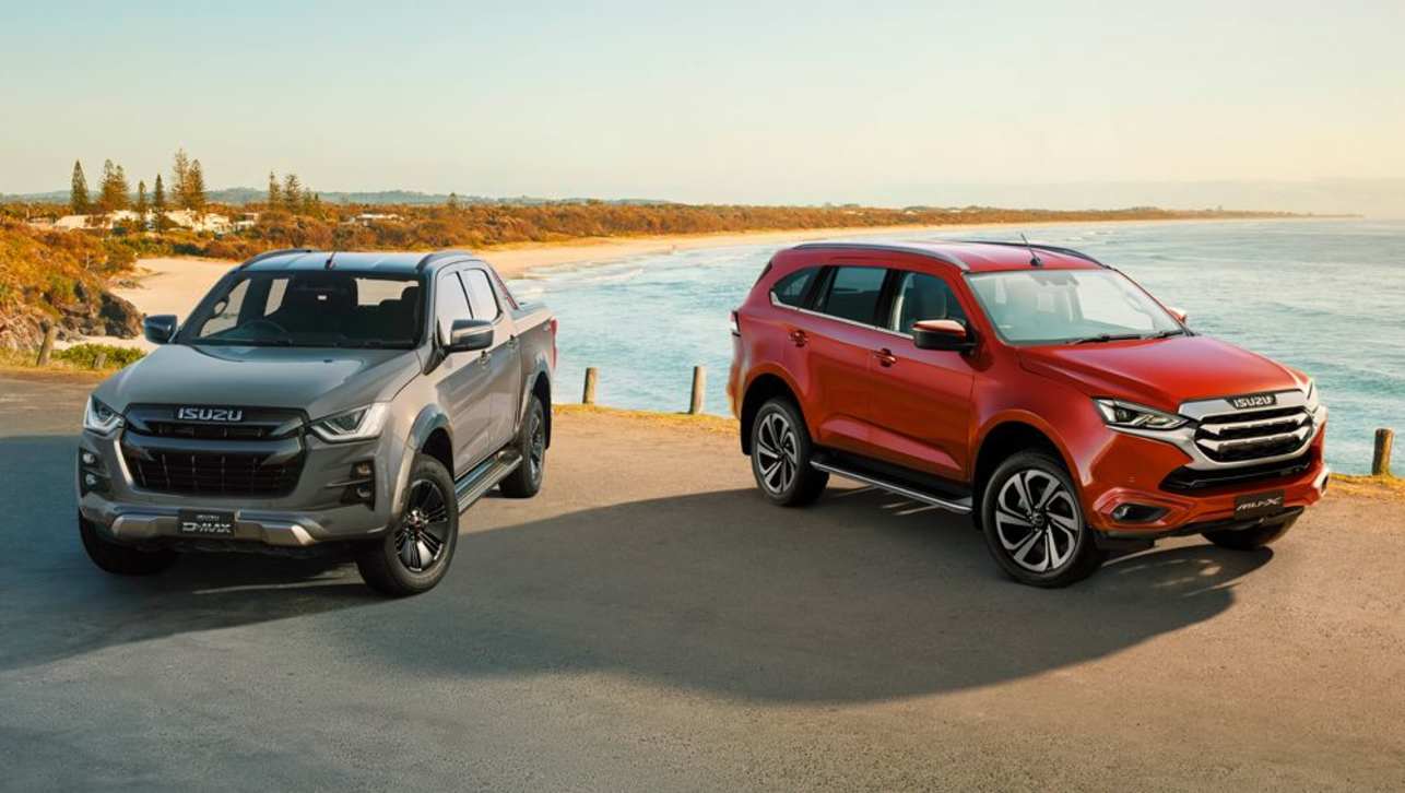 Isuzu only sells two models, the D-Max ute (left) and MU-X SUV, but it sold more vehicles than Mercedes-Benz and Honda in 2021.