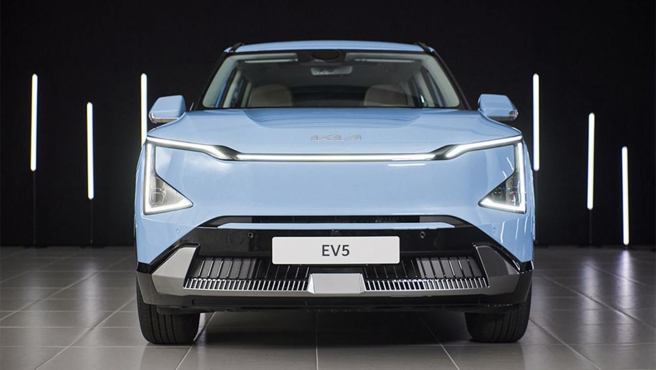 The Kia EV5 is a fully electric mid-sized SUV.