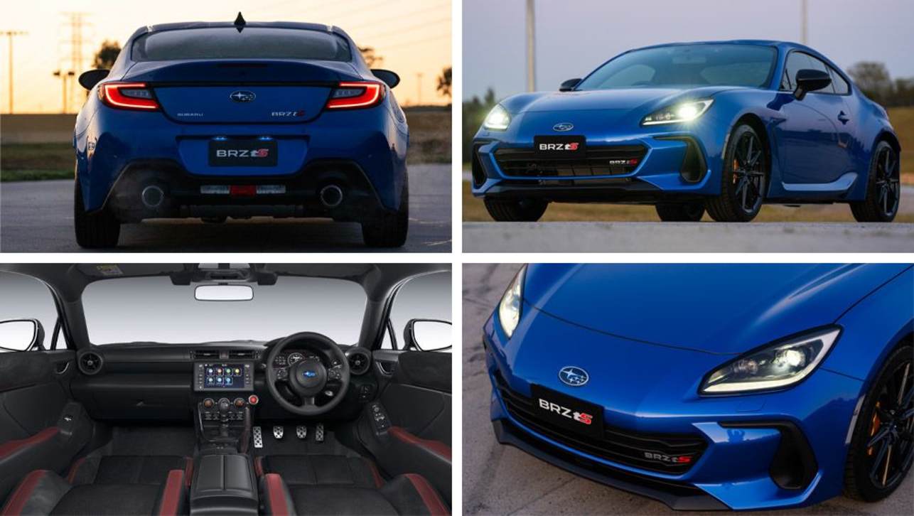 A few visual flourishes headline the BRZ tS, like badging and a red logo.
