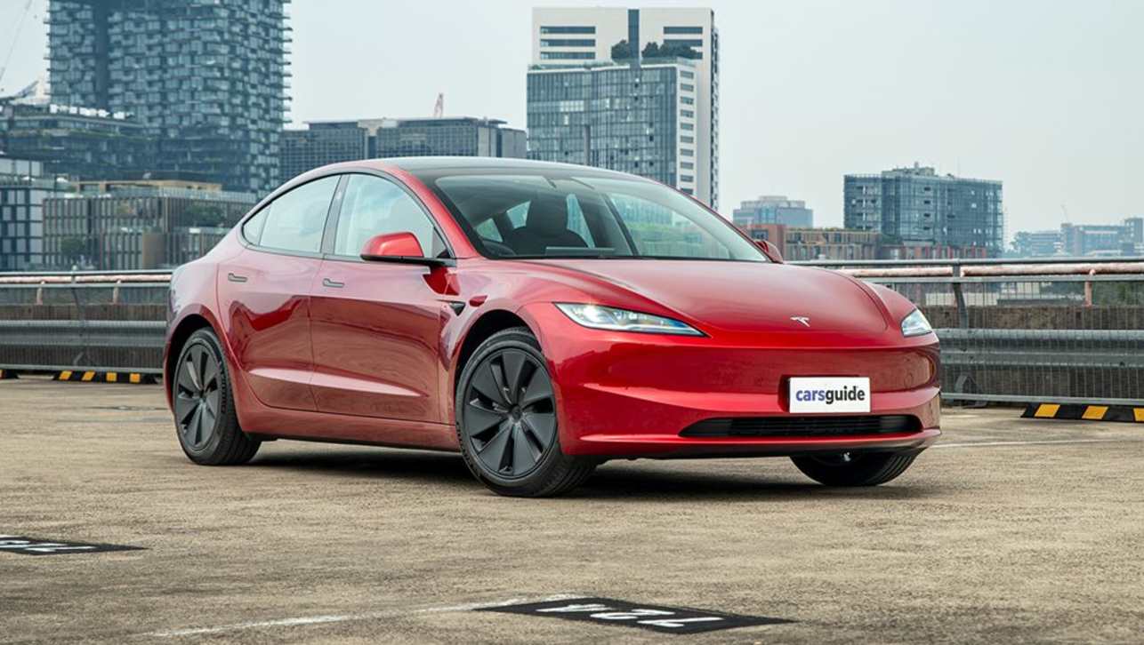 The updated version of the Model 3 is missing a central child seat tether, which ADRs require for compliance. (image: Tom White)