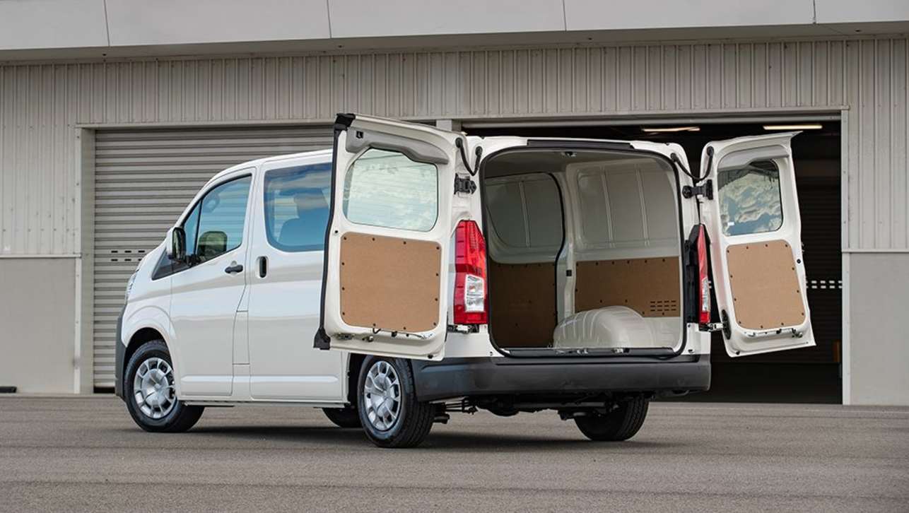 The popular HiAce workhorse is now offered with a barn-door option.