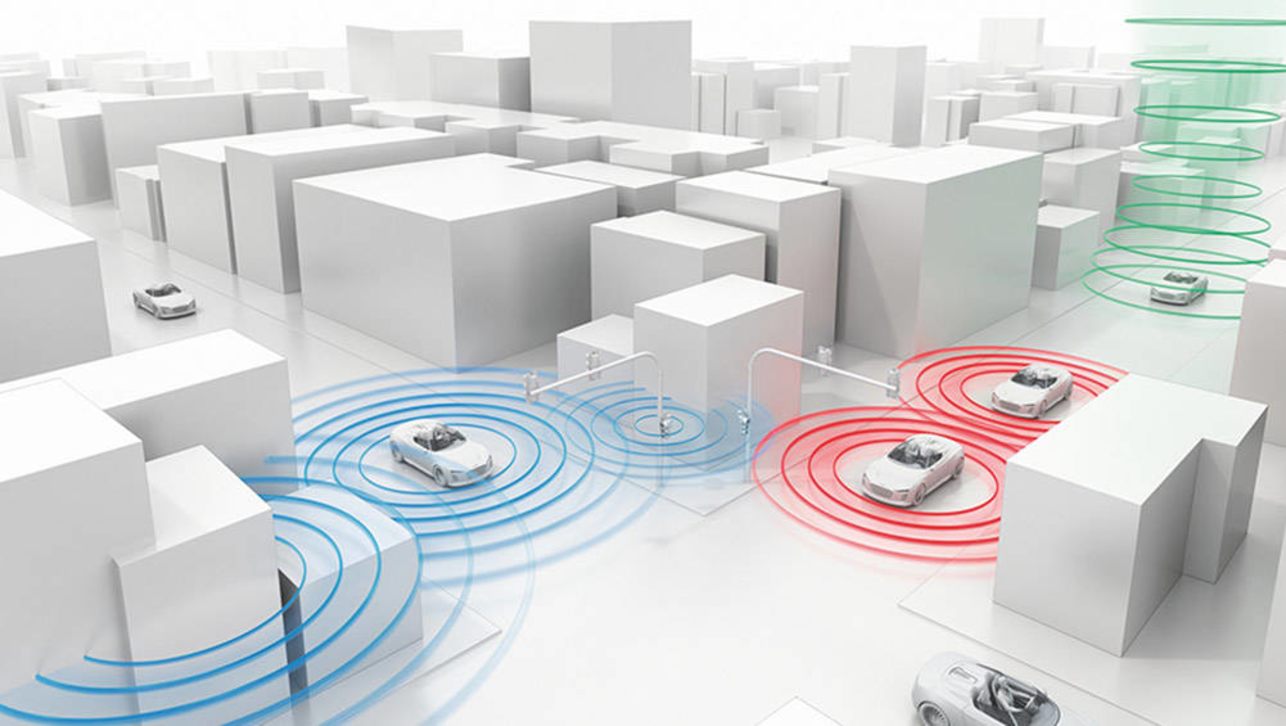 Audi&#039;s interconnected car system &quot;Car-to-X&quot; communicates vacant car parks and heavy traffic.