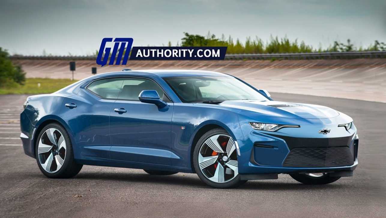 This render from GM Authority from a few years back gives us an idea of what a reborn, and four-door Camaro could look like.