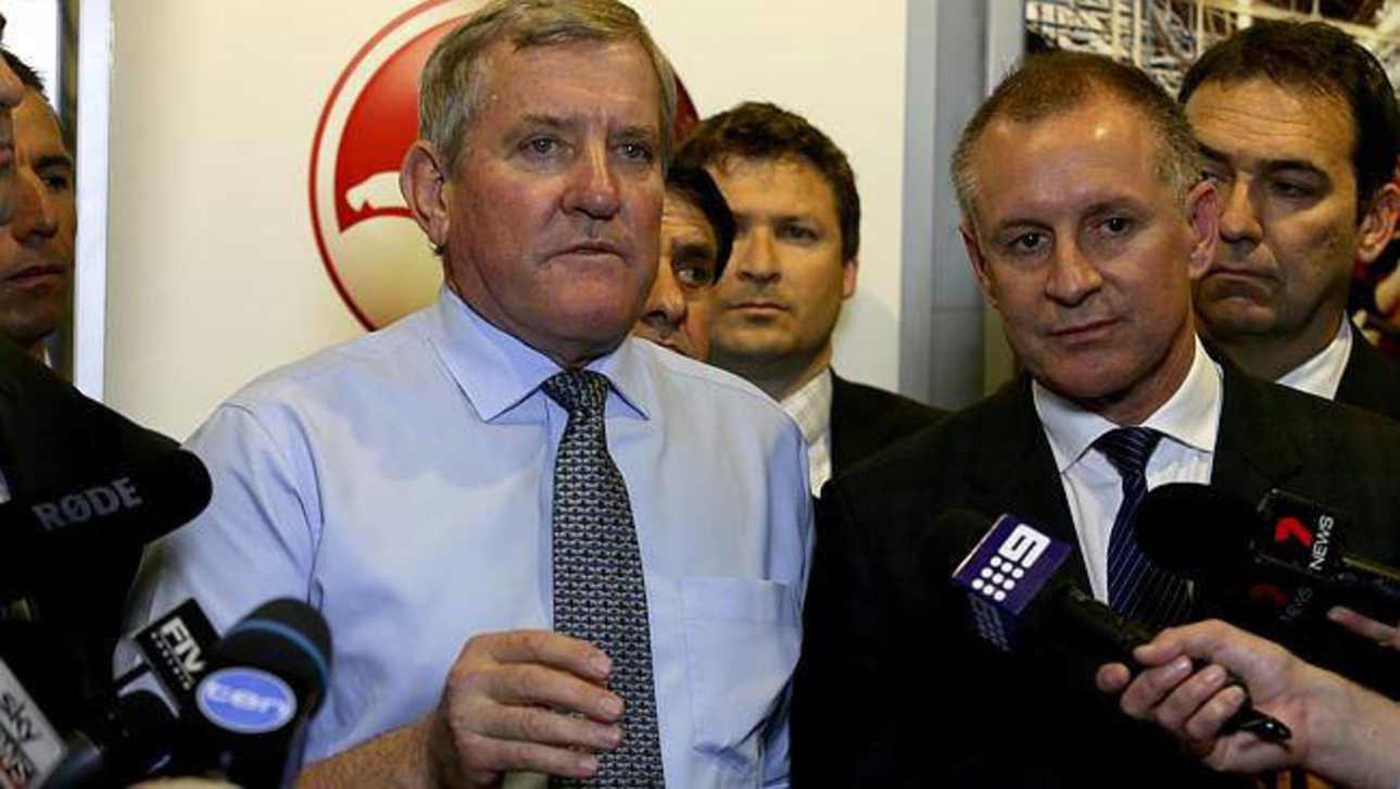 Federal Industries Minister Ian Macfarlane with Premier Jay Weatherill at the Holden factory in Elizabeth, South Australia.
