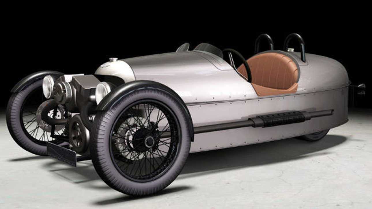 The comeback Morgan Threewheeler features an aircraft-style cockpit, complete with a bomb-release starter button.