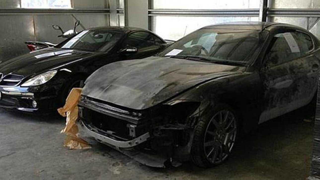 A Mercedes and a Masserati which are at the centre of an insurance fraud  Source: Supplied