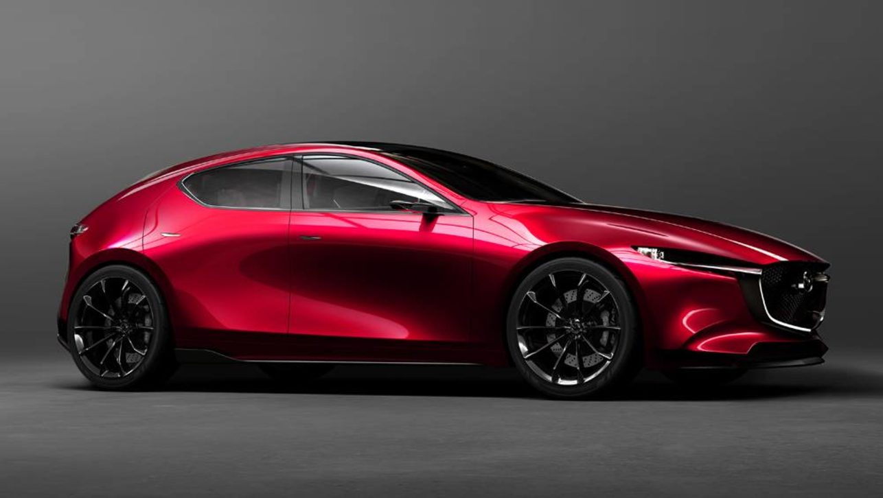 Mazda says the current Mazda3 design is “juvenile and fresh” while the Kai concept aims to be “sporty and mature”.