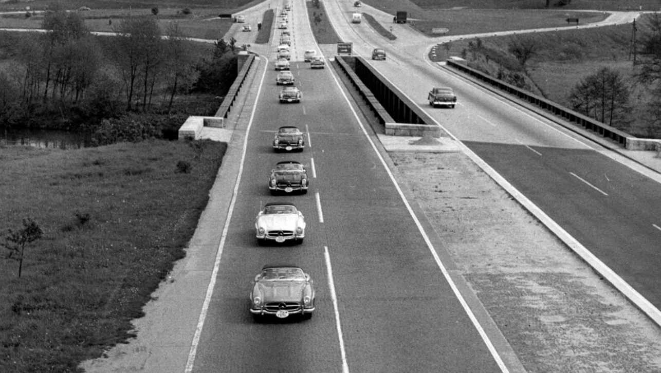 The autobahn has also historically been used as a high-speed test road by German manufacturers, like Mercedes-Benz
