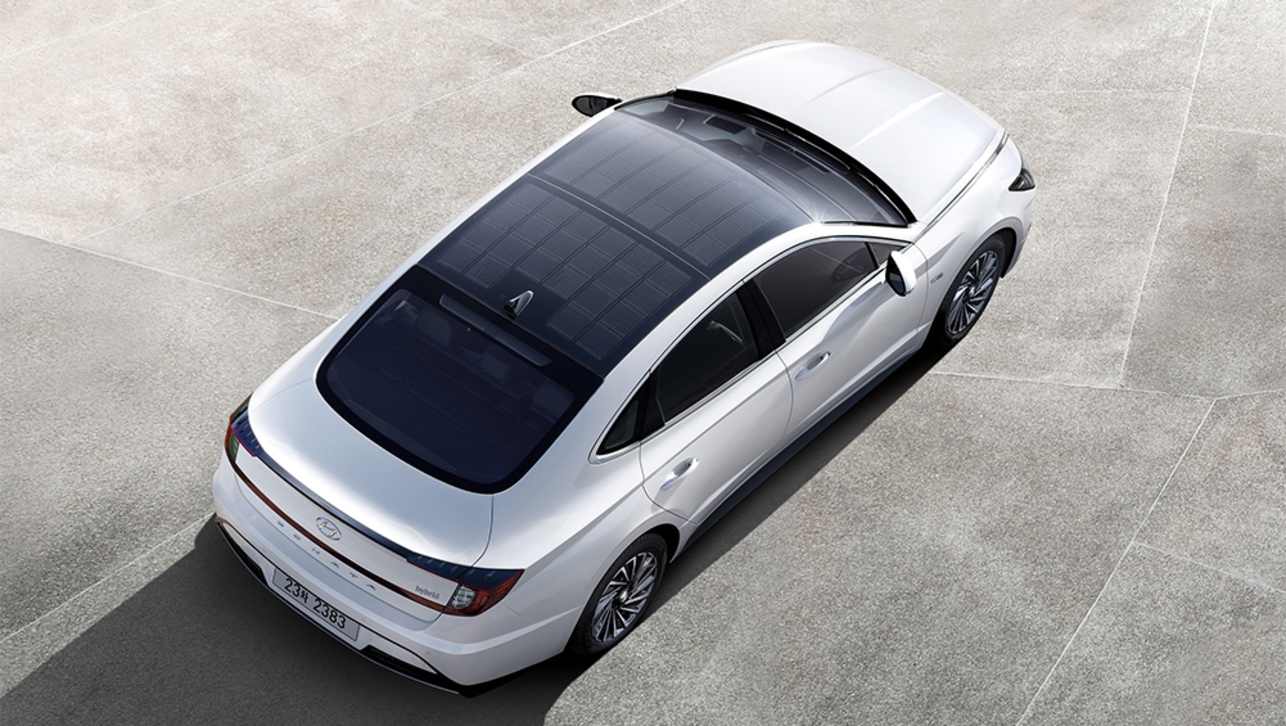 The Hyundai Sonata Hybrid 2020 brings some advanced tech, including solar panels on the roof.