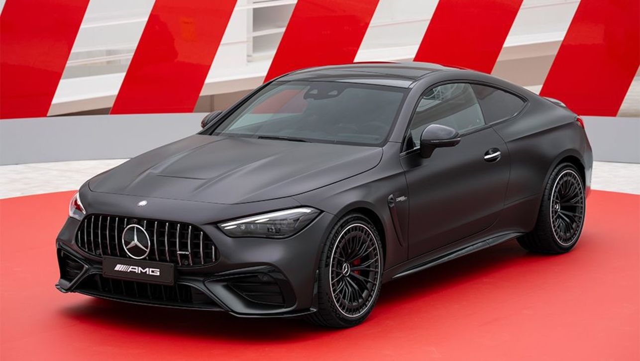 The CLE53 4Matic+ Coupe has the classically aggressive Mercedes-AMG look 