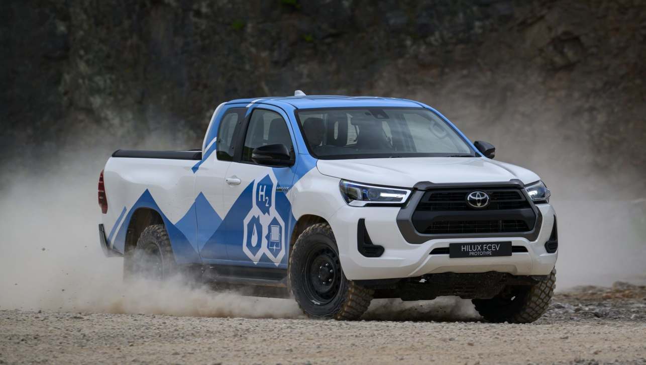 Hydrogen fuel cell Toyota HiLux prototype.