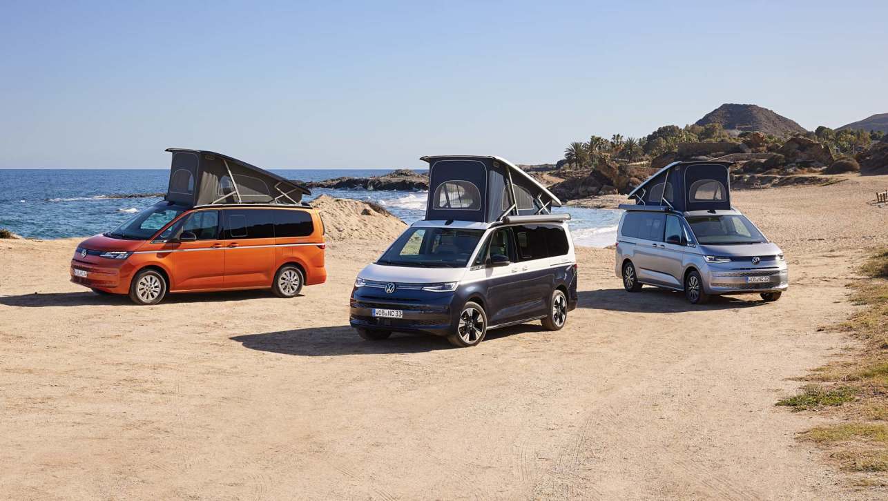 Volkswagen’s California is set up for sleeping.