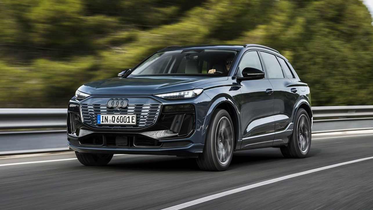 2025 Audi Q6 e-tron electric car revealed as Porsche Macan sibling, but
