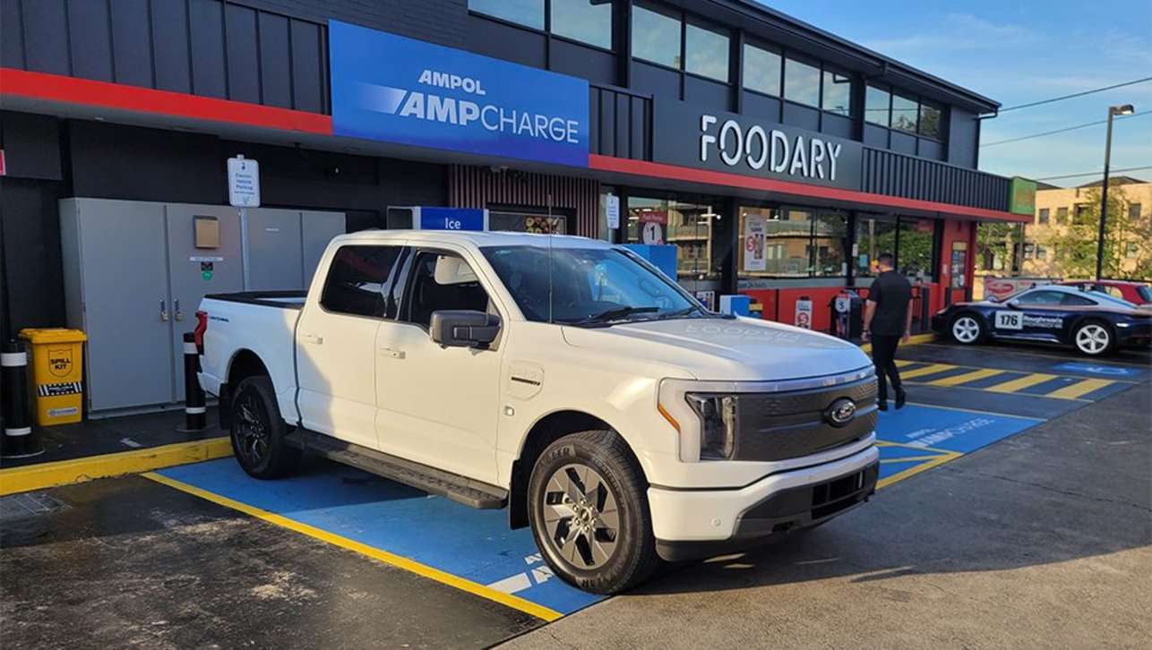 This right-hand drive Ford F-150 Lightning was recently spotted in Sydney. (Image: Stephen Ottley)