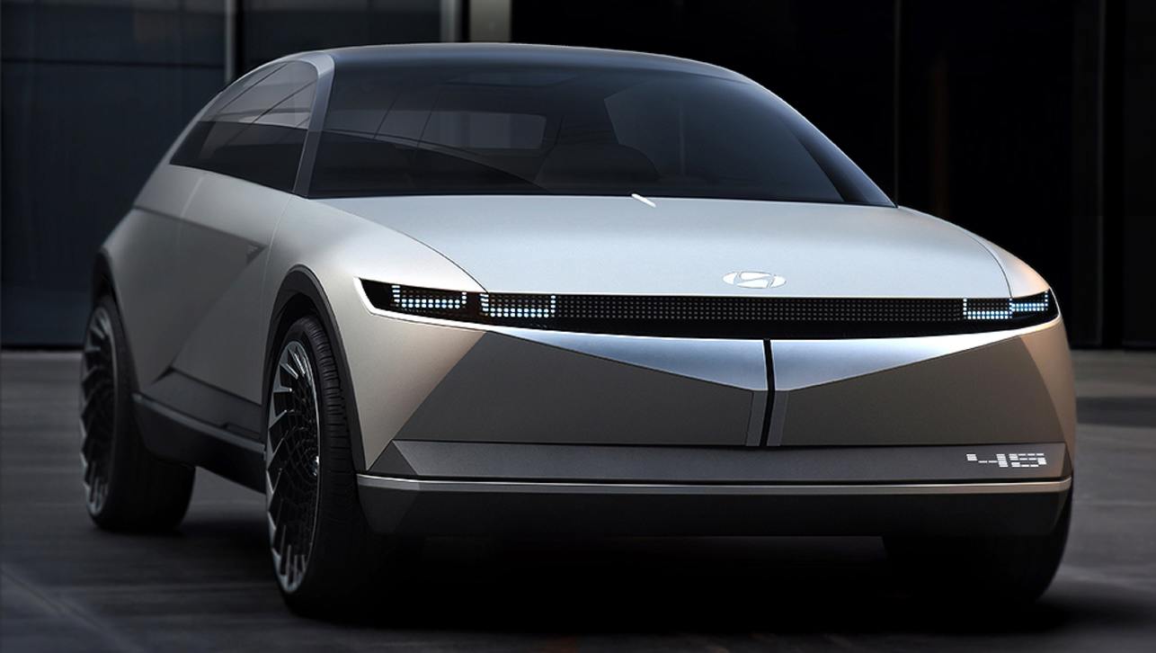 The 45 concept pays homage to the Hyundai Pony Coupe Concept from 1974.
