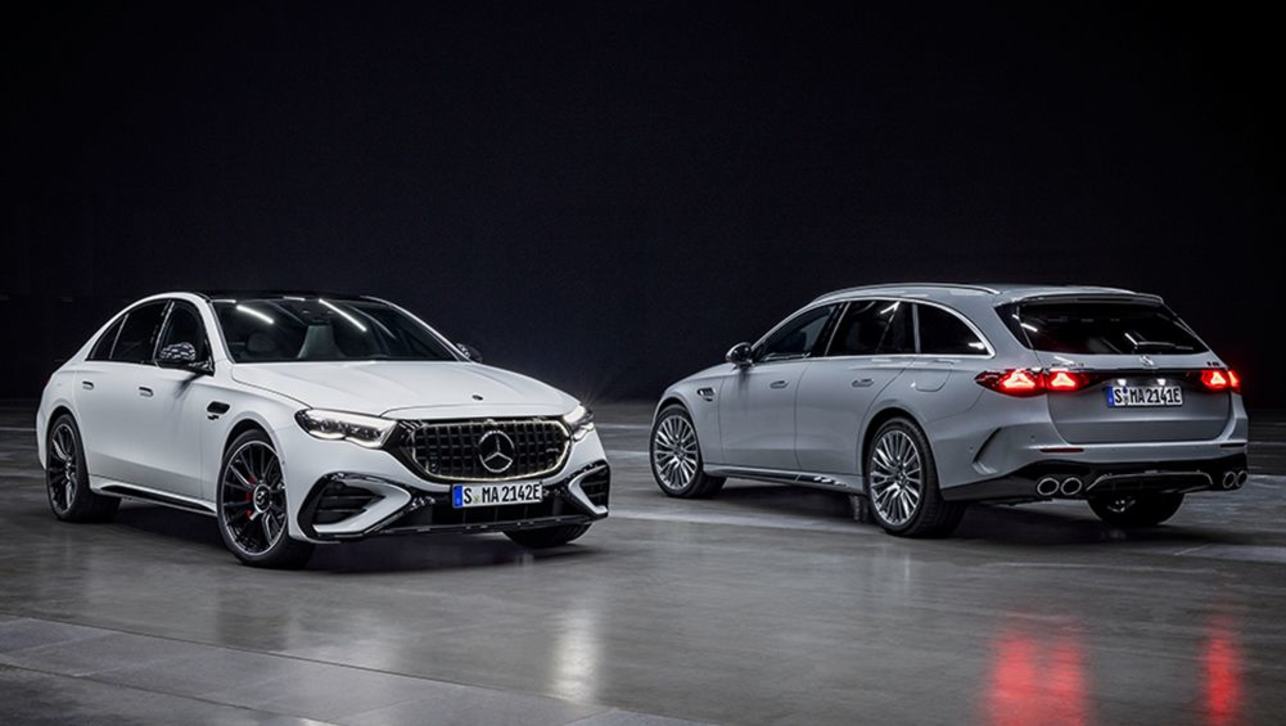 2025 MercedesAMG E53 revealed Bahnstorming petrolelectric hybrid arrives in sedan and wagon