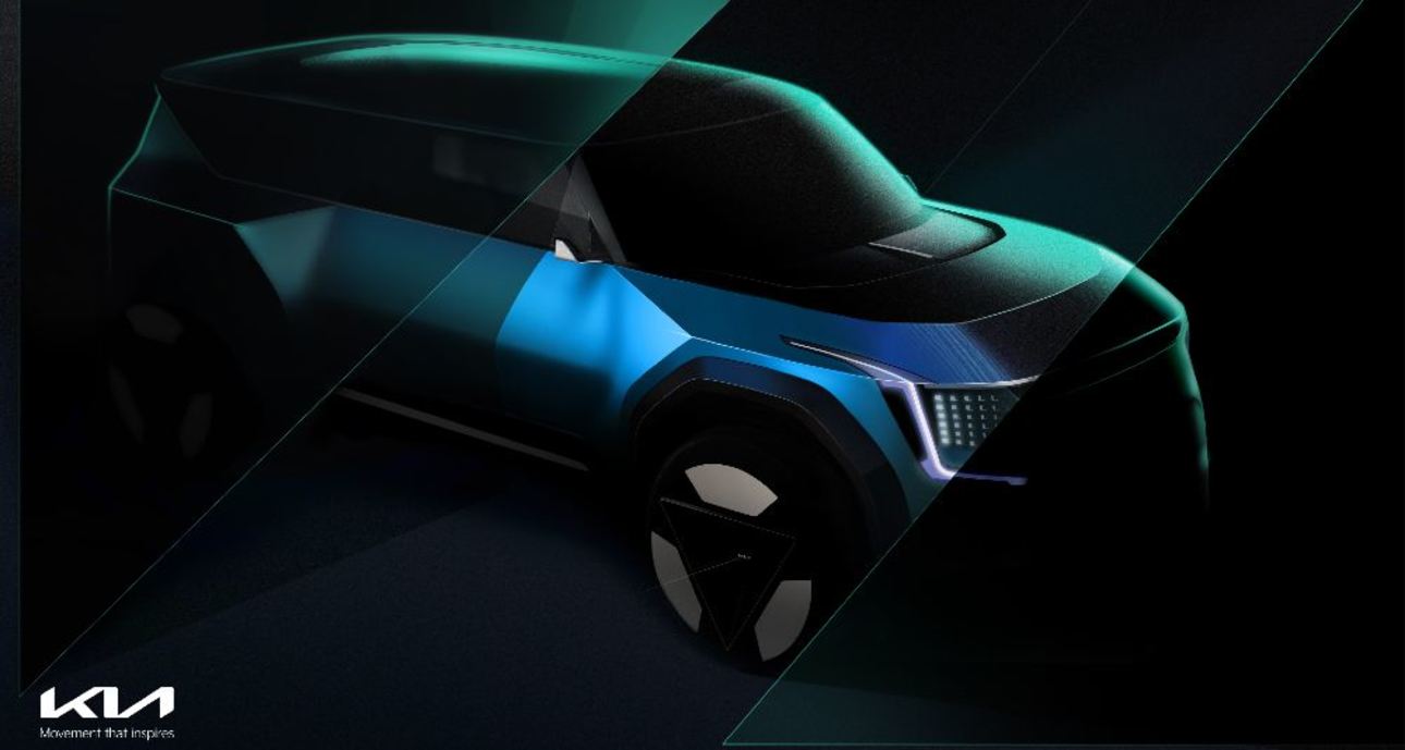 The Kia EV9 concept will be revealed in full at the Los Angeles Motor Show.