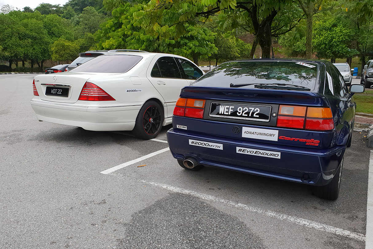 After the majority of us pulled over for breakfast I caught up with the Corrado's owner and begged for a ride.