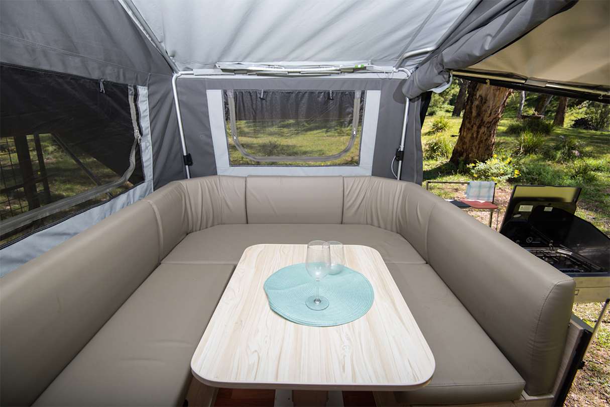 Who, on contemplation, wouldn’t welcome a lounge suite to their camping experience? (Image credit: Brendan Batty/campertrailerreview.com.au)