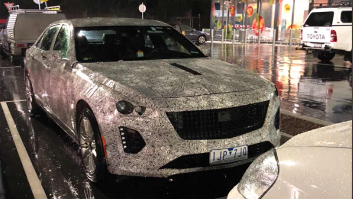 The heavily camouflaged Cadillac popped into the local Woolworths supermarket. (image credit: Matt Harradine)