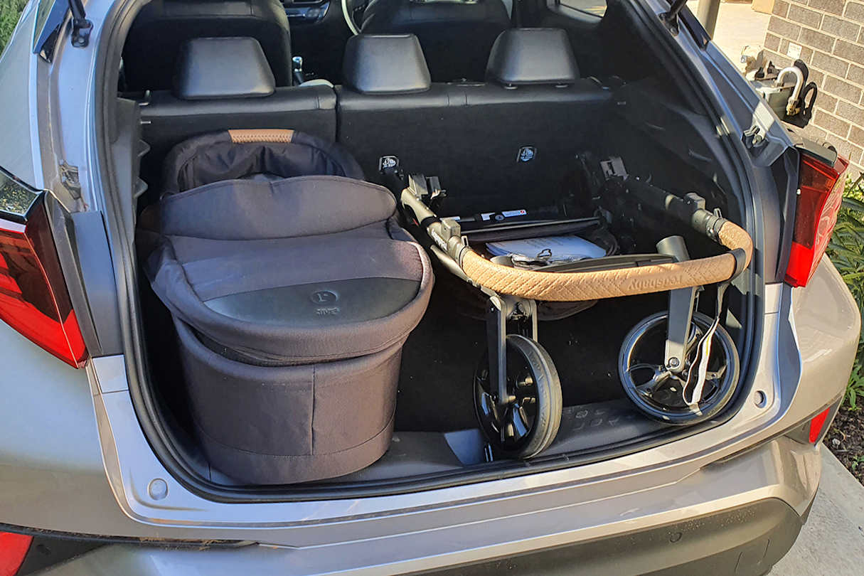 A standard stroller with a child seat and not the bassinet, will be accommodated.