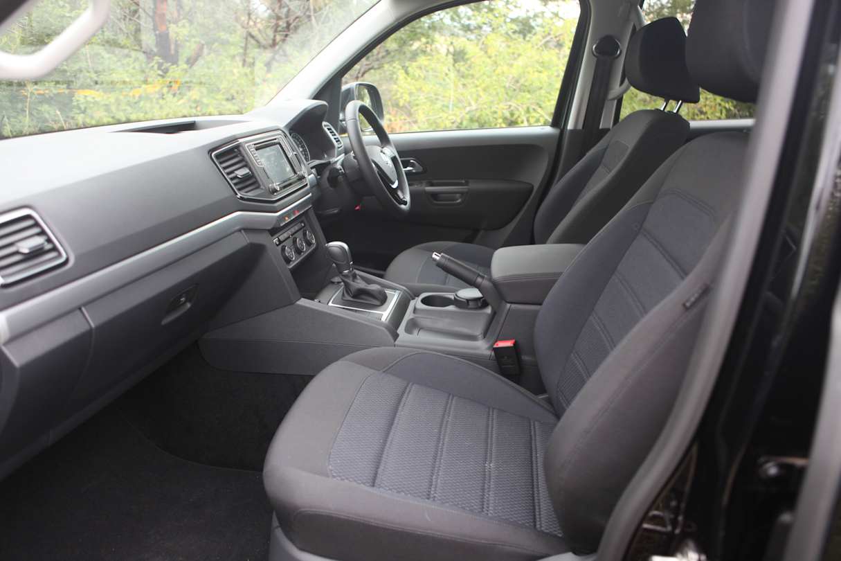 The Amarok has five seats and those are Austin cloth seat upholstery.