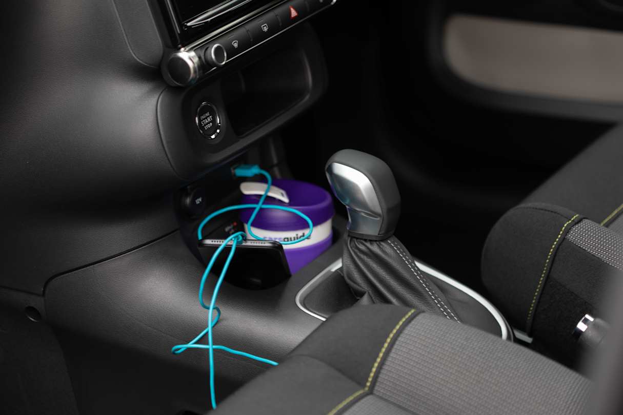 There’s just one USB port (the old Type-A) and one 12V.