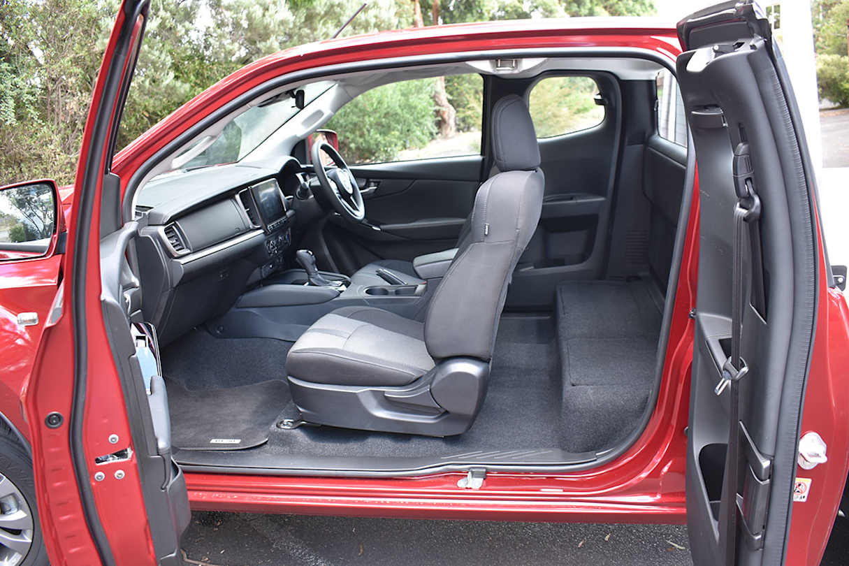 The spacious extended cab has four doors, although you’d struggle to notice at a glance.