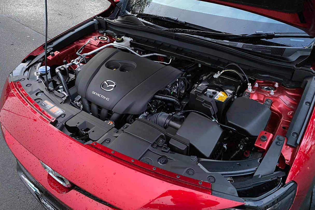 This MX-30 features the M-Hybrid powertrain.