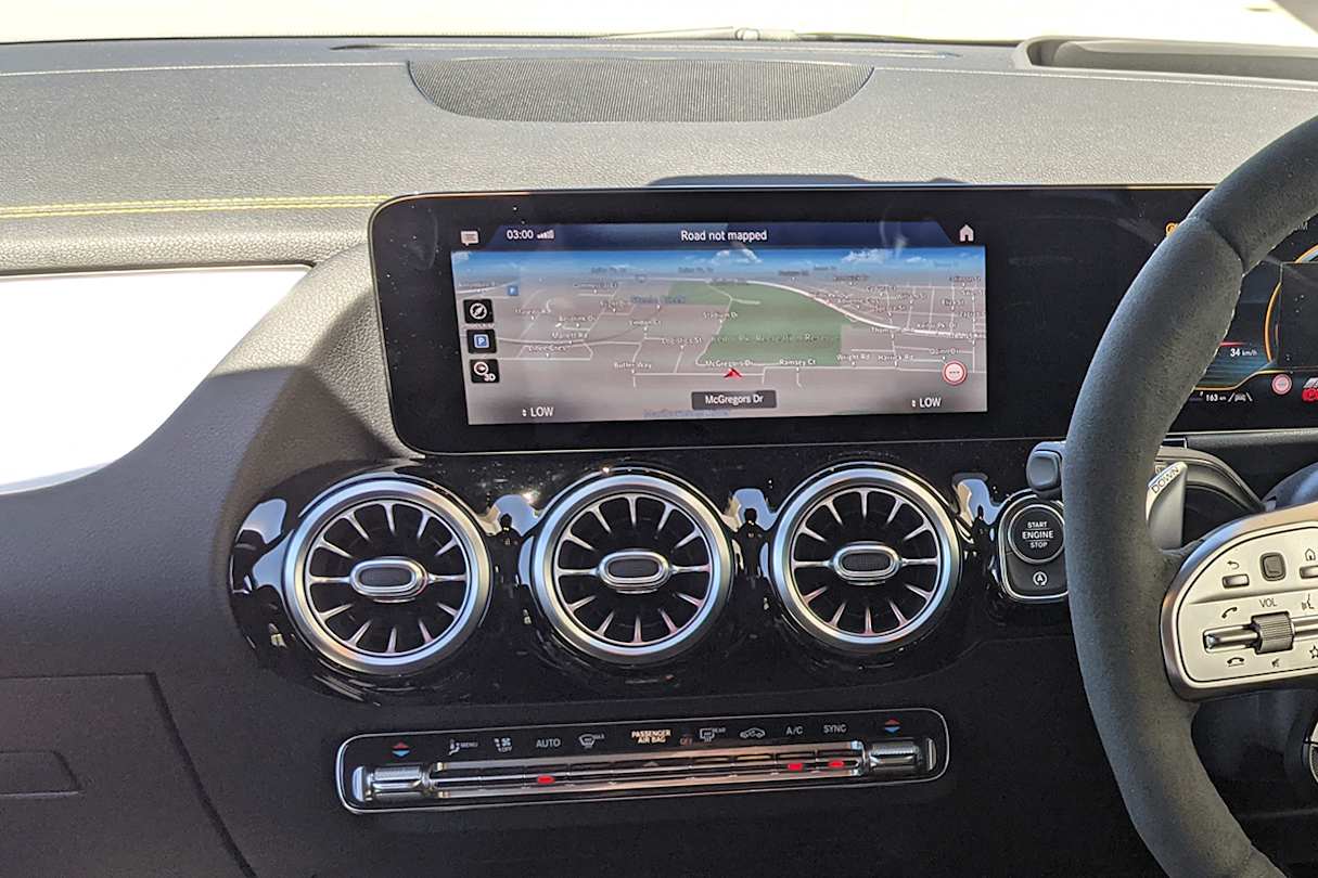 The GLA 45 S makes use of the 'Mercedes-Benz User Experience' multimedia system.