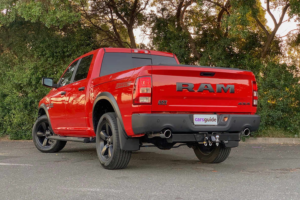 The hideous blinged-up chrome grille of the standard RAM is replaced with a tough-looking unpainted plastic version. (image: Peter Anderson)