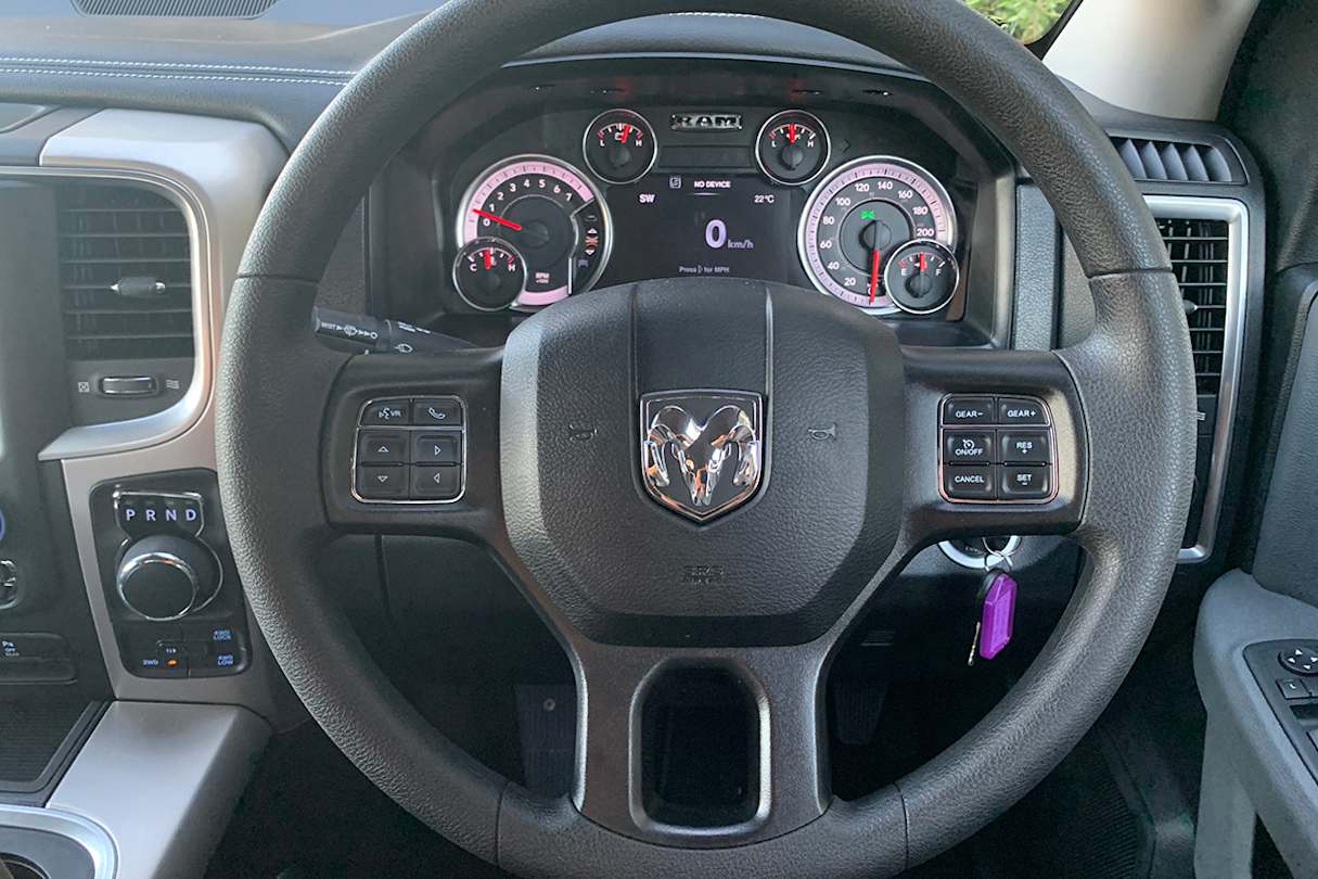 The cabin is quite plasticky, with a predictably butch design. (image: Peter Anderson)