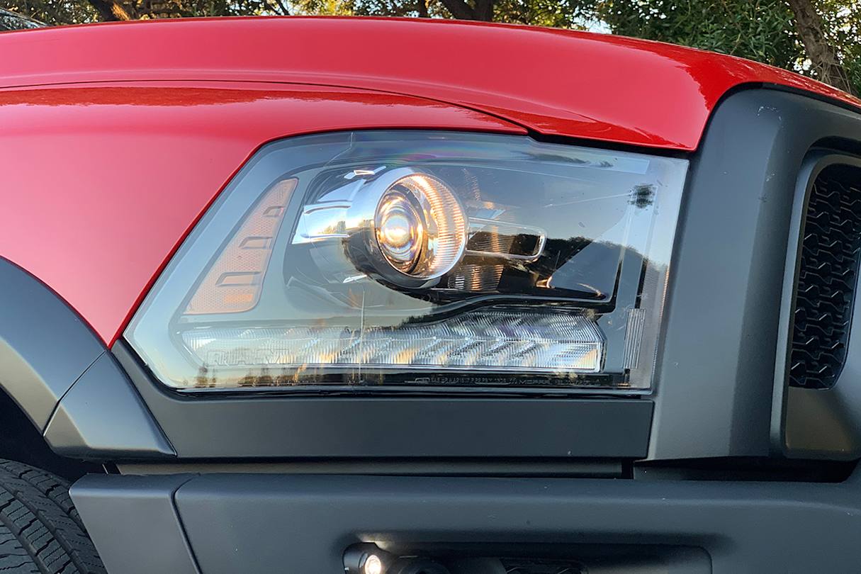 The Warlock comes with halogen headlights. (image: Peter Anderson)