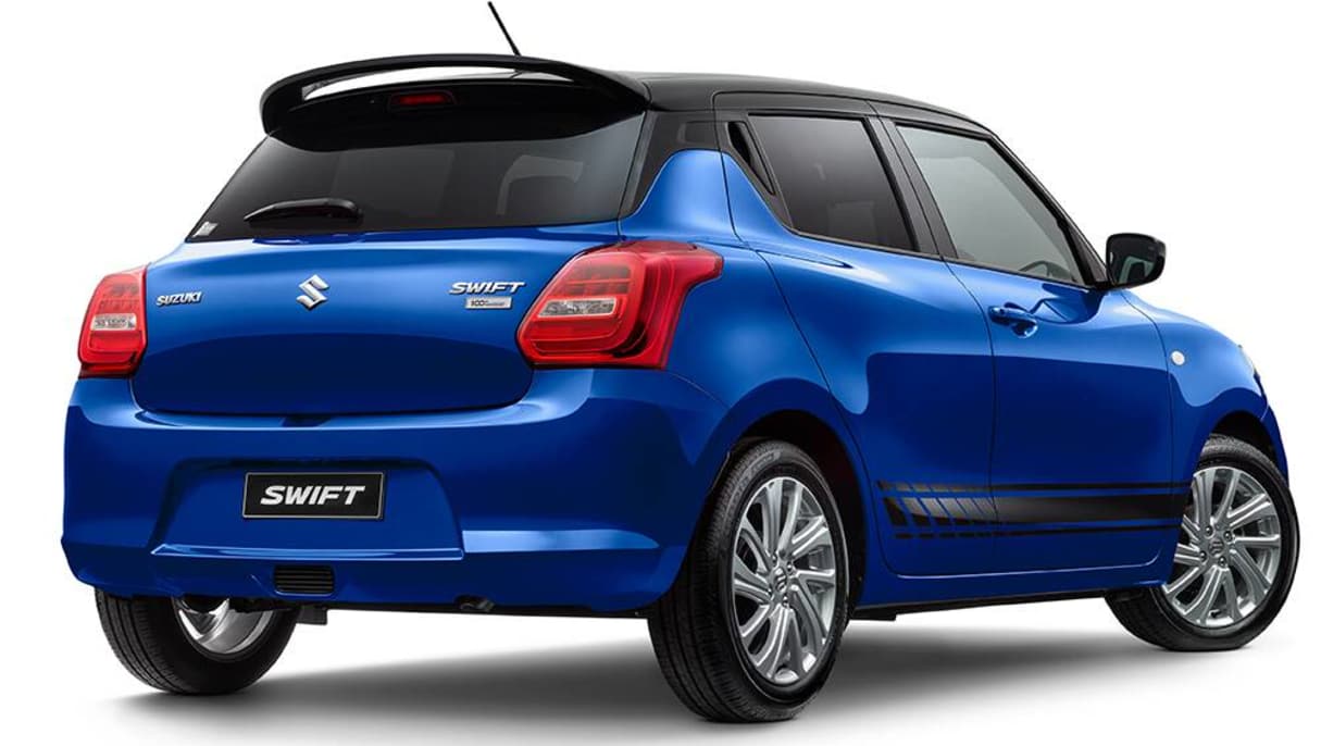 The 100 Year Anniversary Edition adds black side stripes, a black roof spoiler and a specific rear badge.