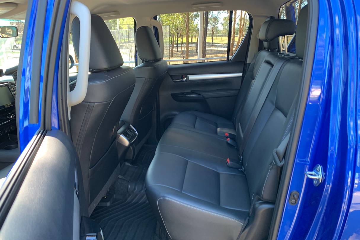The back seat is lacking a bit of knee room (image credit: Matt Campbell | pictured: 2021 HiLux Workmate).