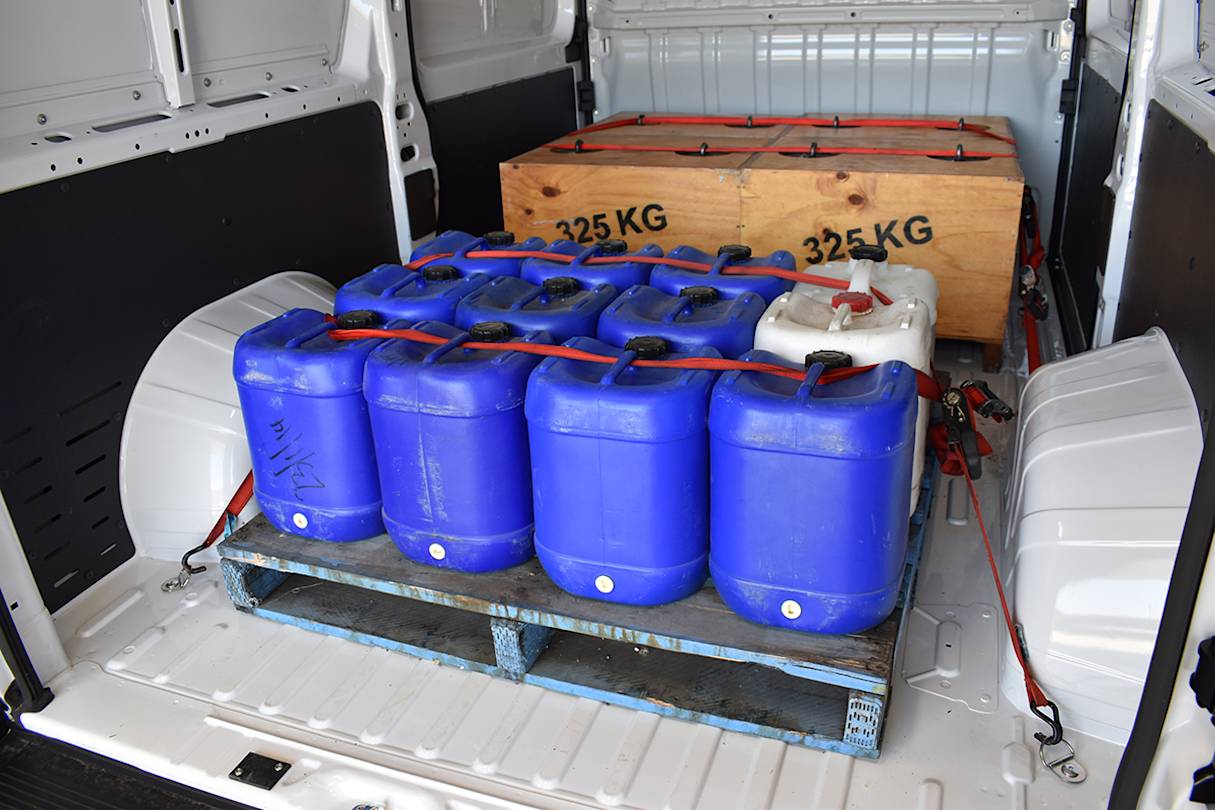 Our payload totalled 1800kg (including the driver) which was still a whopping 390kg short of the limit.