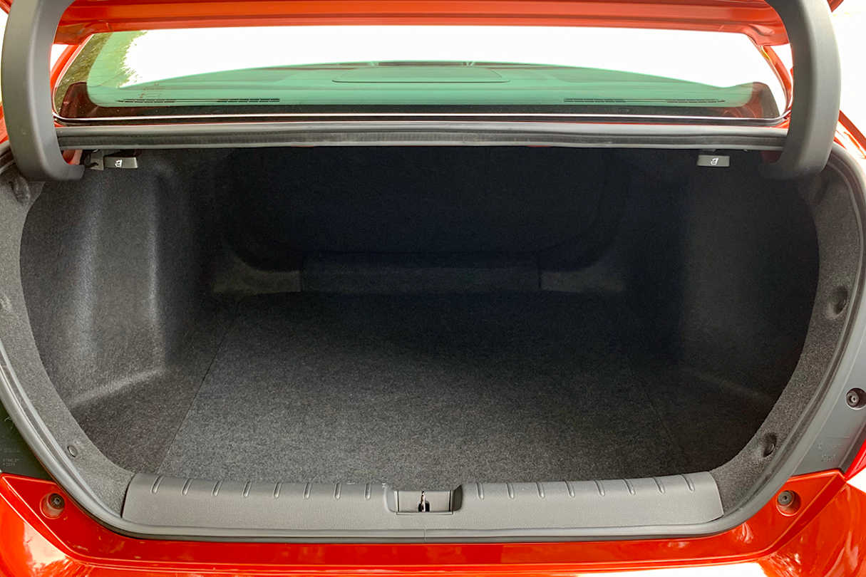 The boot holds a gigantic-for-a-small sedan 519 litres with the seats in place.