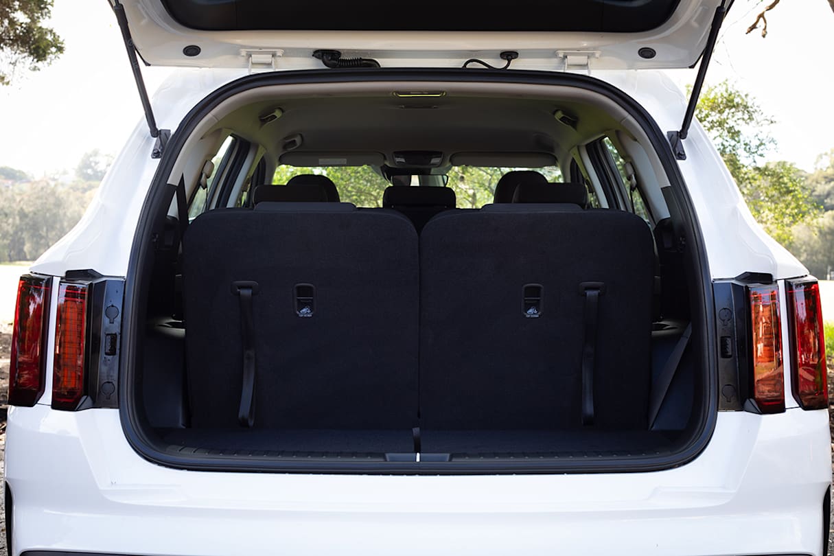 The boot opens and closes manually, and gives you a decent 187L of space behind the third-row seats.