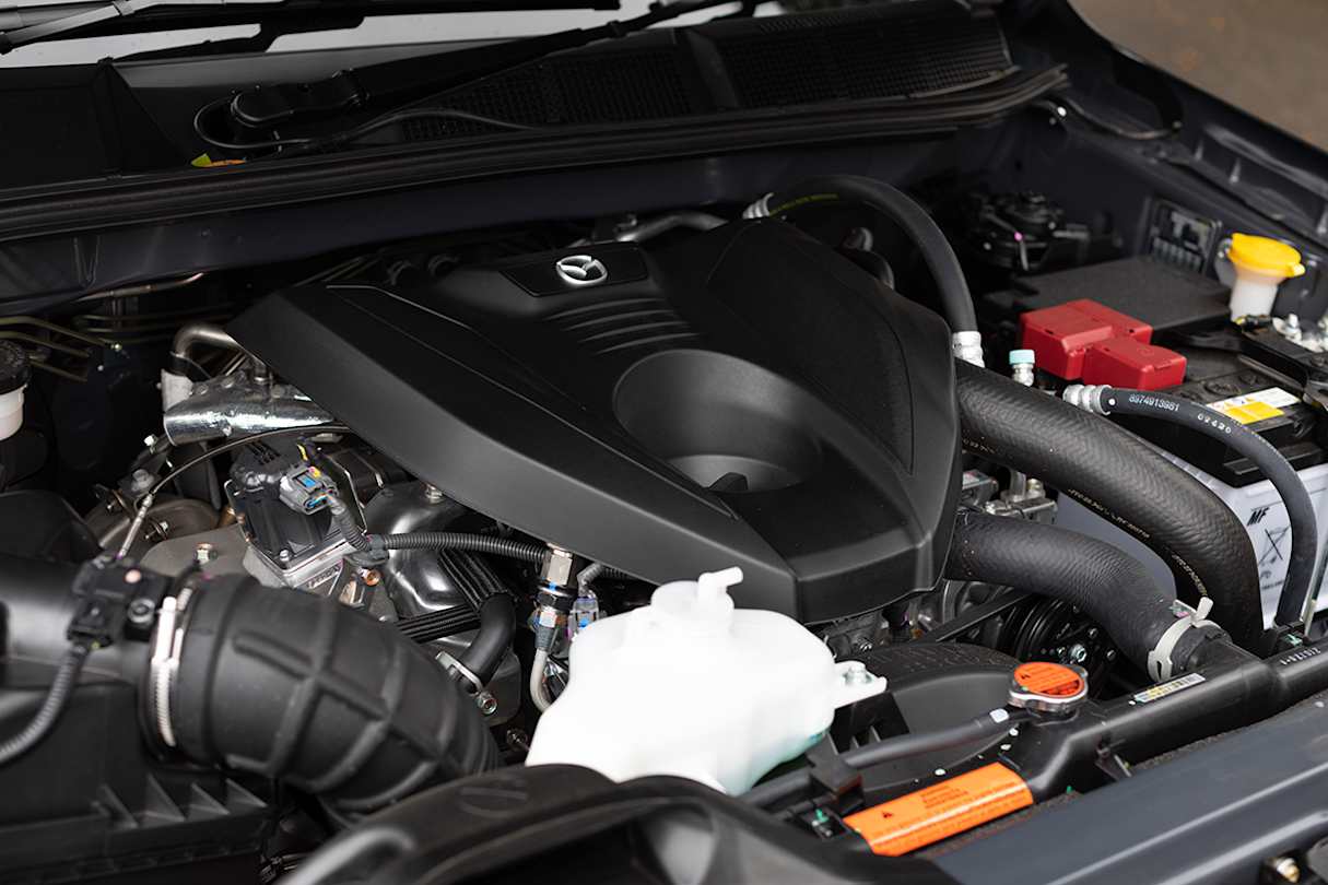 The engine is loud because it’s a 3.0L, four-cylinder diesel engine.