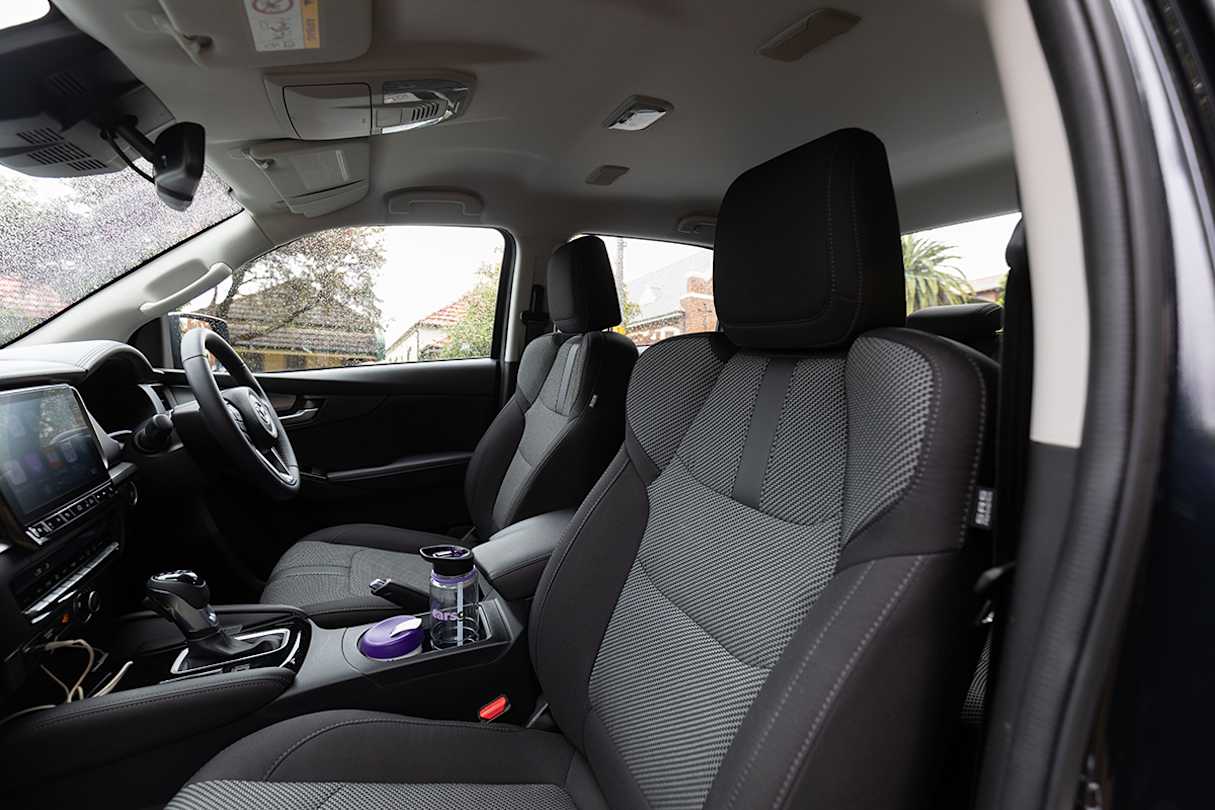 The BT-50 XTR features fabric seats that feel fine and a leather steering wheel (image: Dean McCartney).