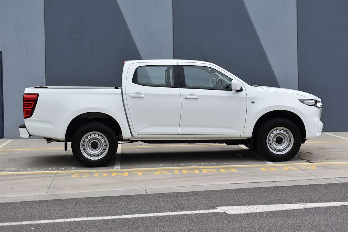 The latest BT-50 is shorter in wheelbase and length, lower in overall height and lineball on width and turning circle compared to a 4x2 Ranger XL Hi-Rider. (Image: Mark Oastler)