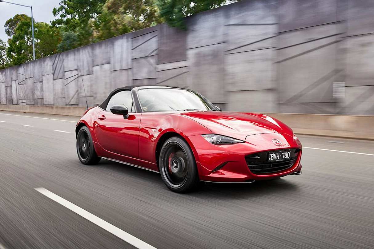 The MX-5’s suspension set-up (double-wishbone front and multi-link rear axles) still delivers a ride that’s not for everyone, especially the jittery GT RS. (Roadster GT RS variant pictured)