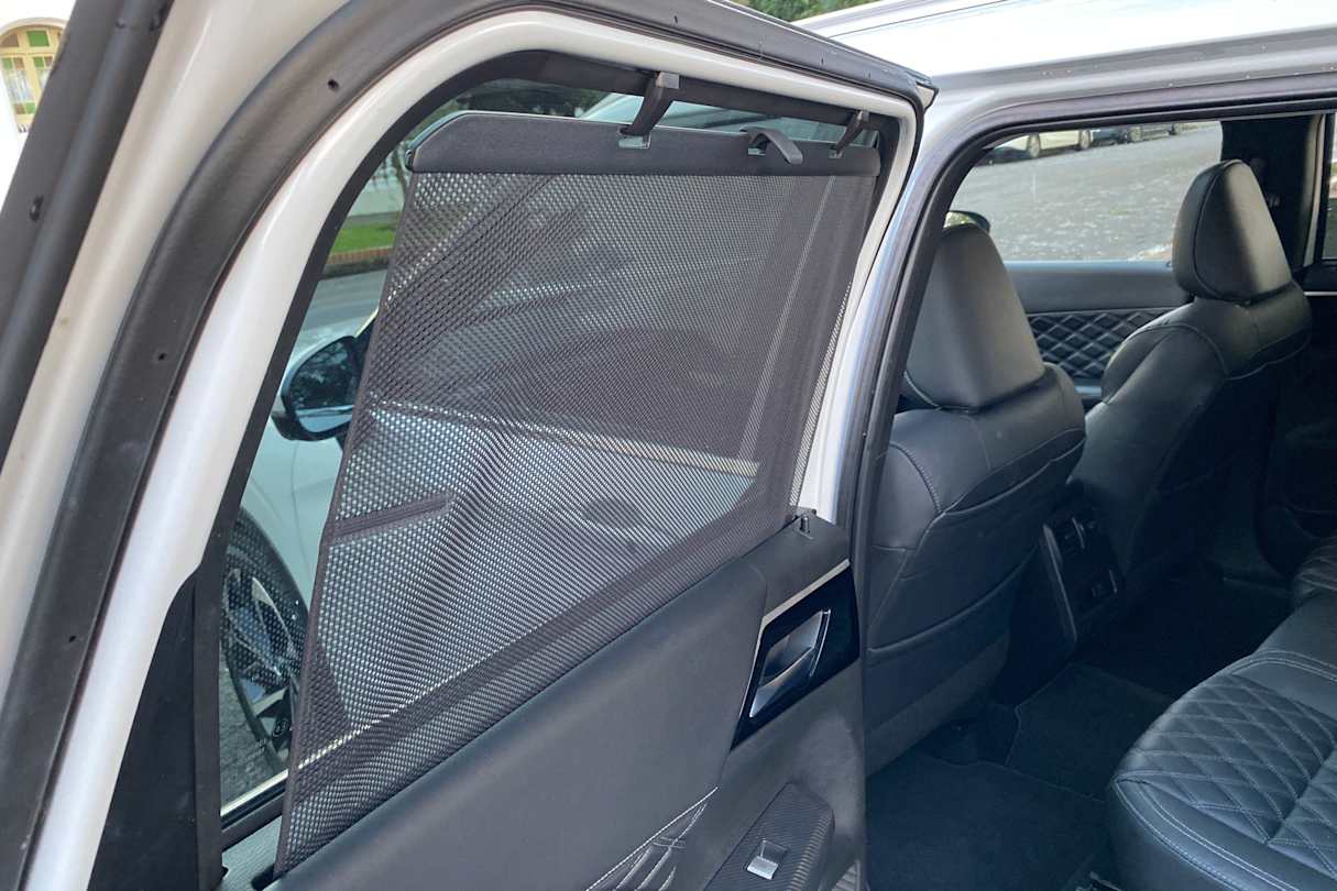 The Exceed's standard features includes sunshades for the rear windows (Image: Richard Berry).