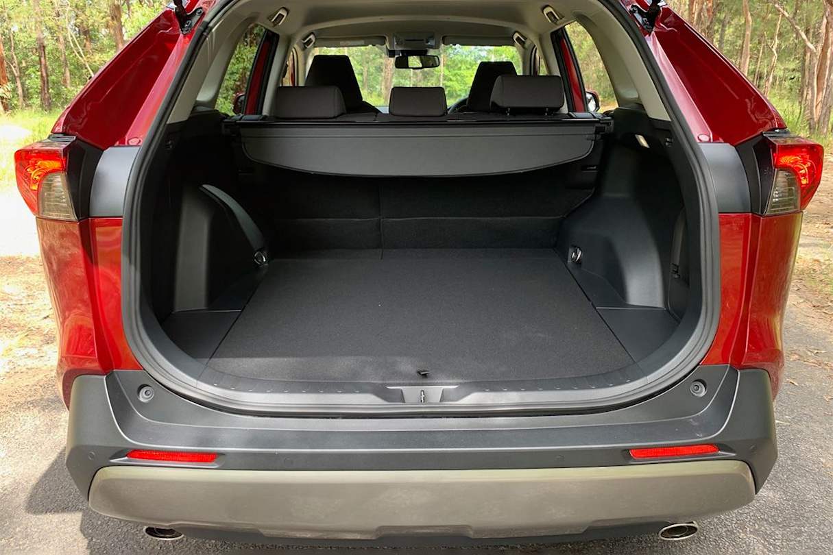 As for boot space, there’s up to 580 litres (VDA) of cargo capacity for the RAV4. (image: Matt Campbell)