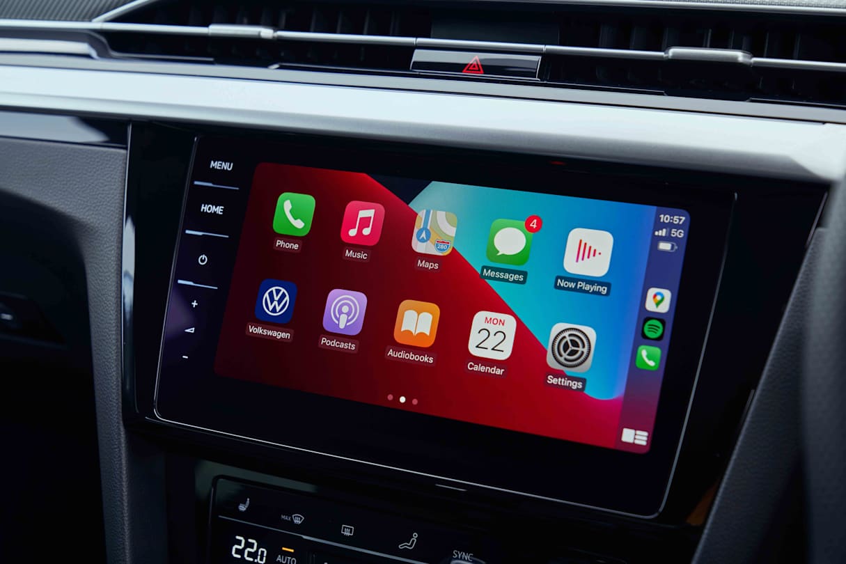 It comes with a central 9.2-inch touchscreen that pairs wirelessly with your mobile phone. (206TSI R-Line pictured)