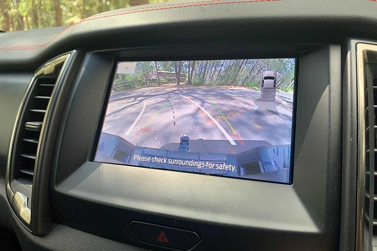 Hitching up to haul is simple - there’s a good quality reversing camera and rear sensors, and the camera has a zoom button so you can perfectly line up the towball. (Image: Matt Campbell)
