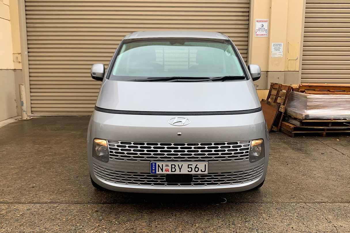 The people mover gets an LED strip across the front of the car, but the Load version just gets a black plastic filler. (Image: Matt Campbell)
